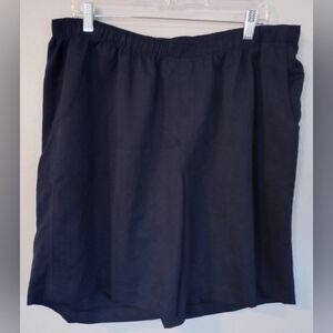 Women's 18W navy pull-on shorts with elastic waistband
